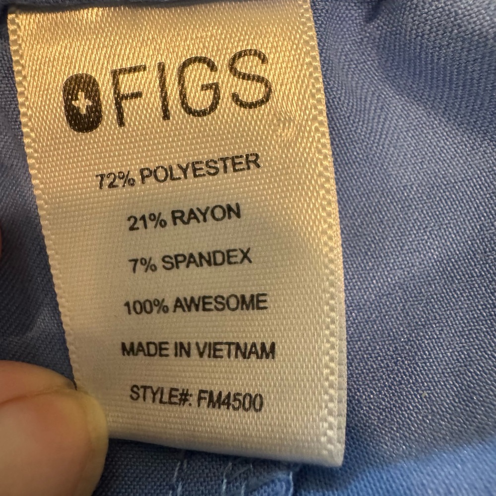 Figs Blue Scrub Pants with Drawstring - Picture 4 of 7